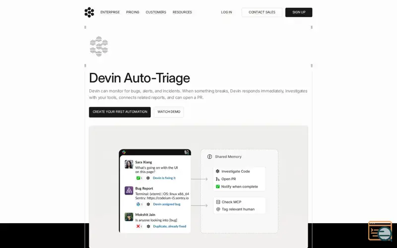 Screenshot of Devin, a launch using Unify