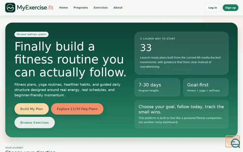 Screenshot of MyExercise.fit
