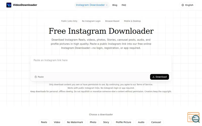 Screenshot of Instagram Downloader – Reels, Videos, Photos & Stories