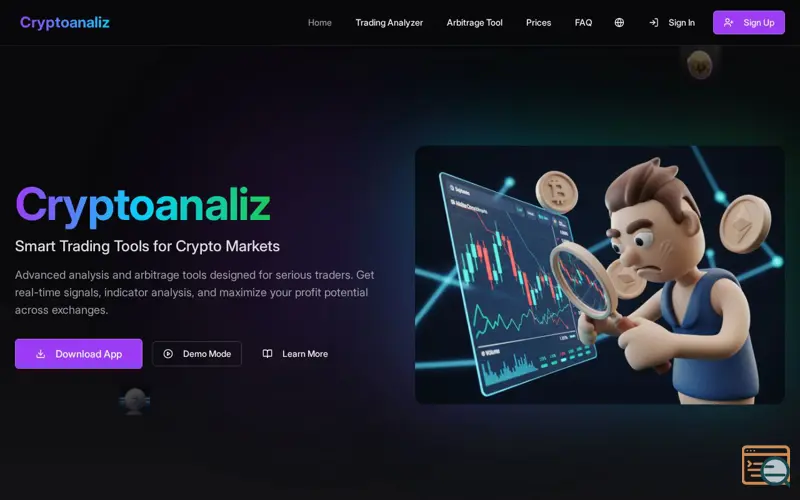 Screenshot of CryptoAnalyz — CryptoSignals & Arbitrage