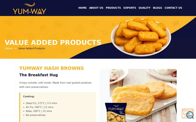 Screenshot of Yumway - Hash Brown