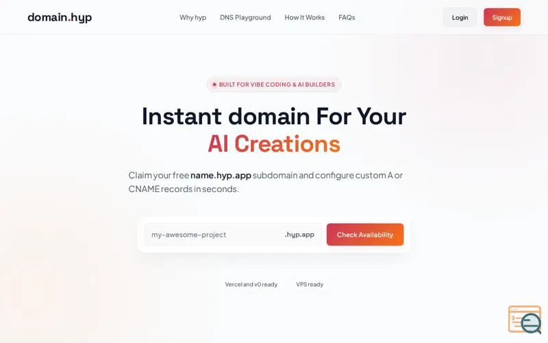 Screenshot of .hyp Domain