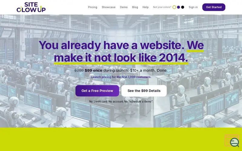 Screenshot of SiteGlowUp