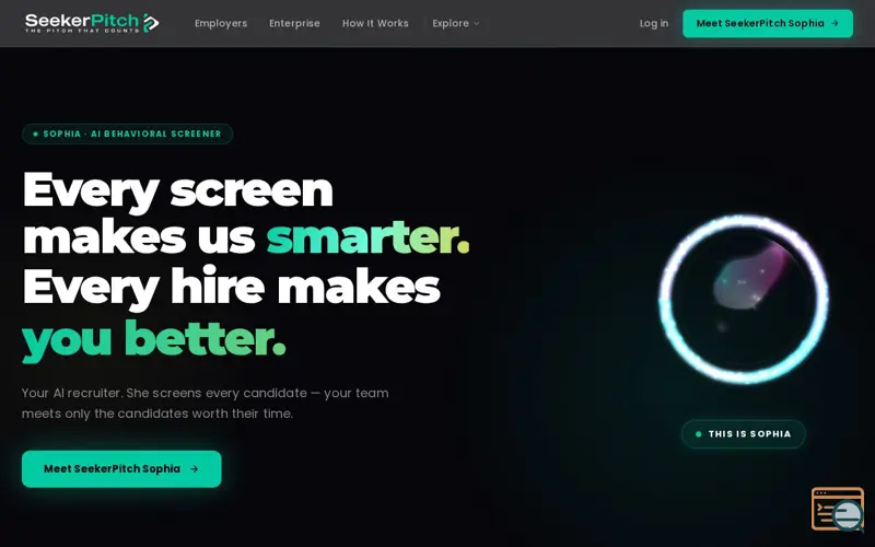 Screenshot of SeekerPitch