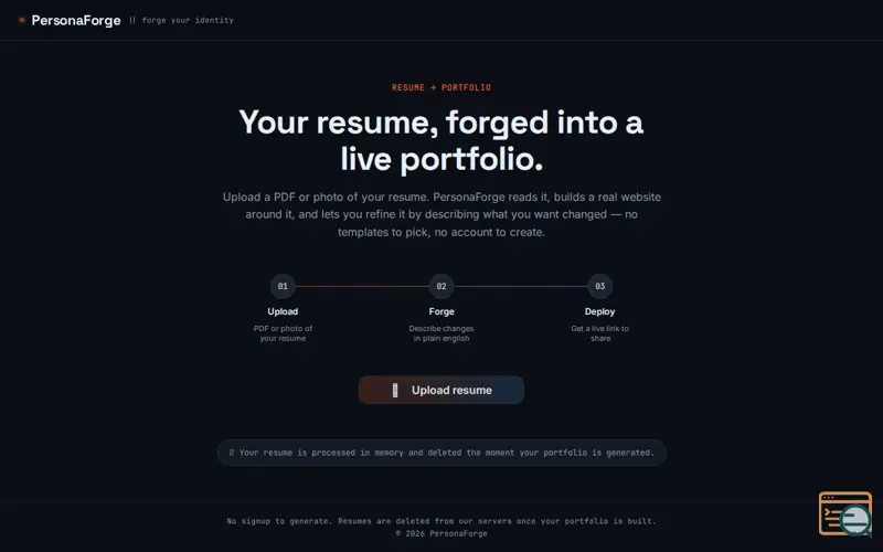 Screenshot of PersonaForge