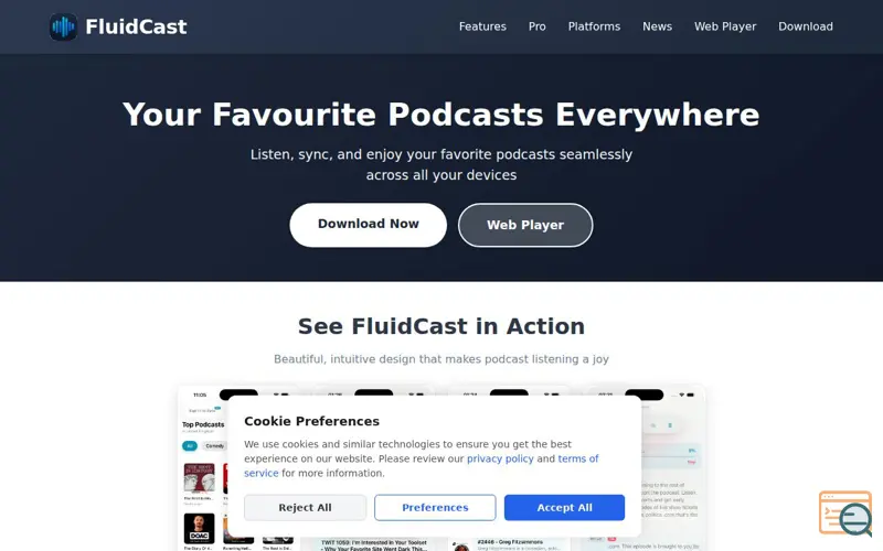 Screenshot of FluidCast: Podcast Player