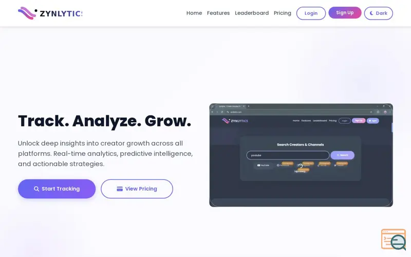 Screenshot of Zynlytics