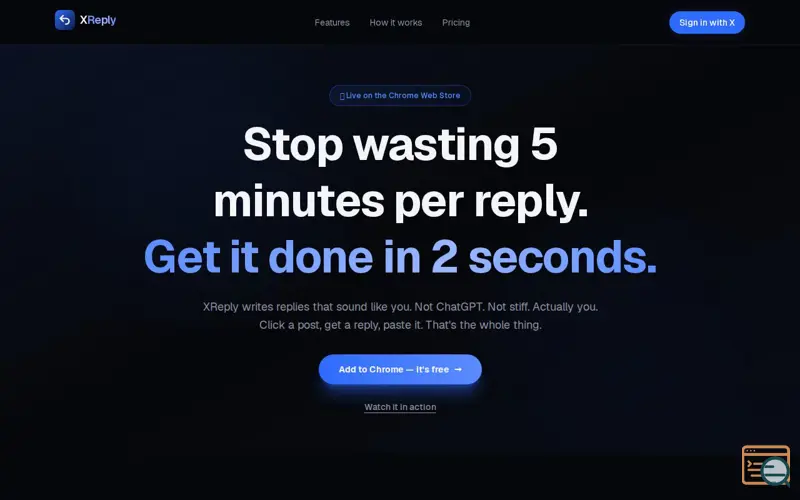 Screenshot of Xreply, a launch using Namecheap DNS