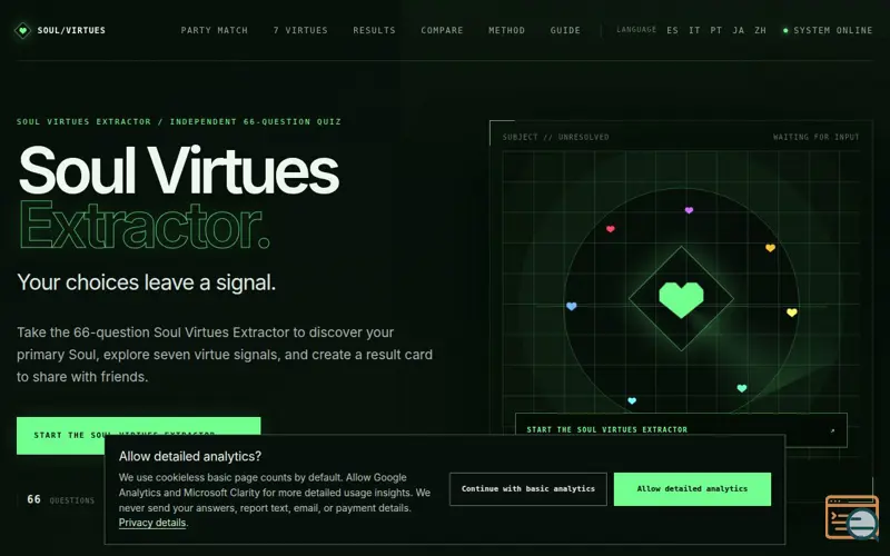 Screenshot of Soul Virtues