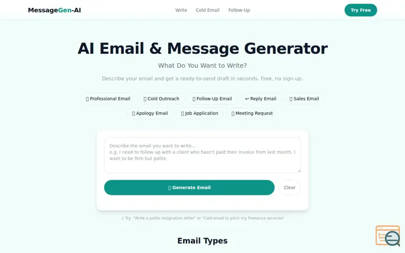 Screenshot of MessageGen-AI