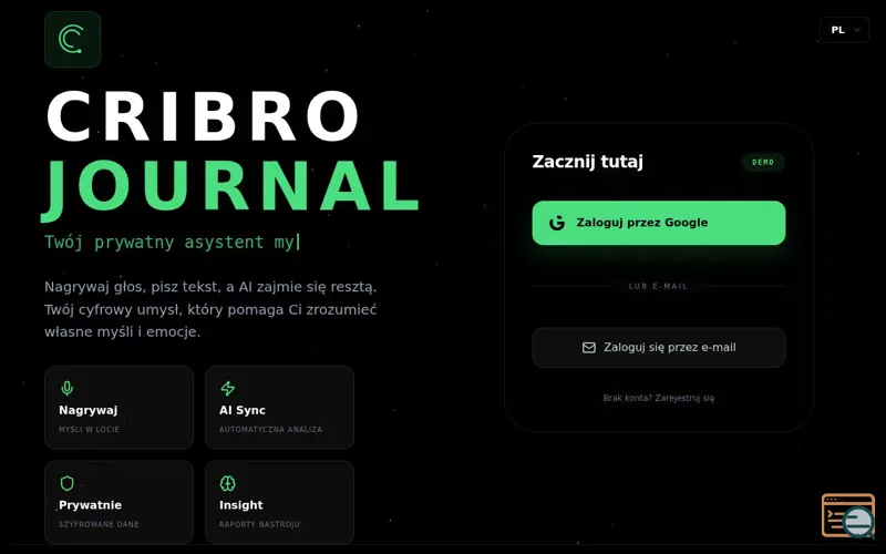 Screenshot of Cribro Journal