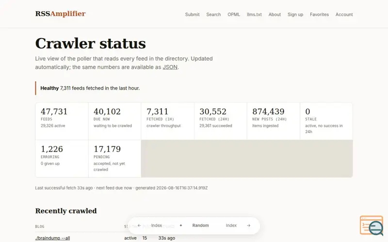 Screenshot of Rssamplifier