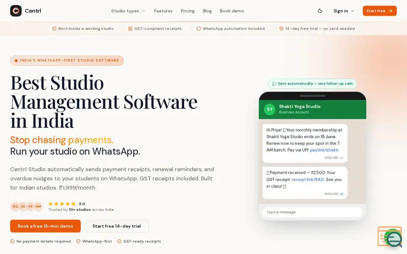 Screenshot of Centrl Studio