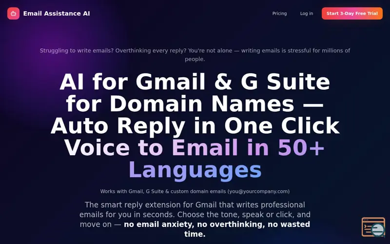 Screenshot of emailassistance.ai