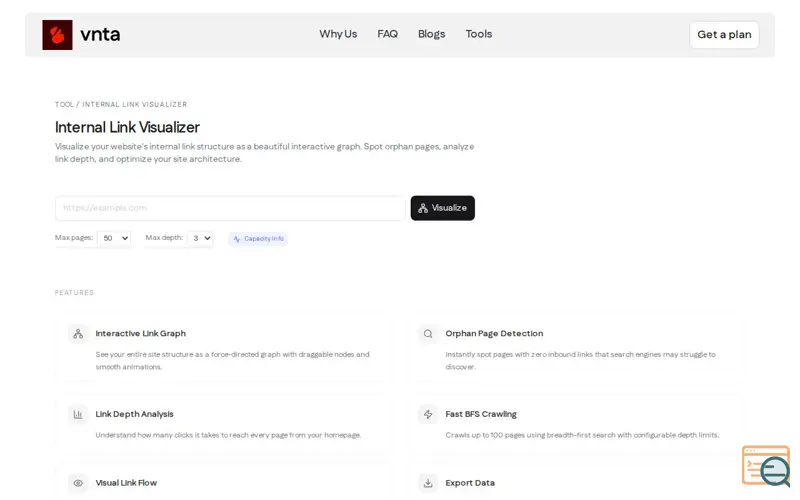 Screenshot of Free Website Internal Link Visualizer 
