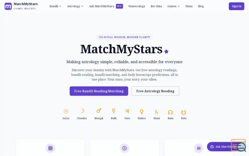 Screenshot of MatchMyStars