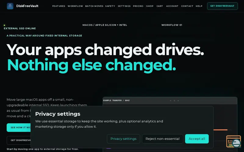 Screenshot of DiskFreeVault