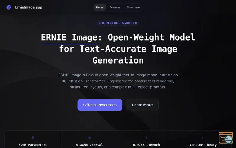 Screenshot of Ernie Image