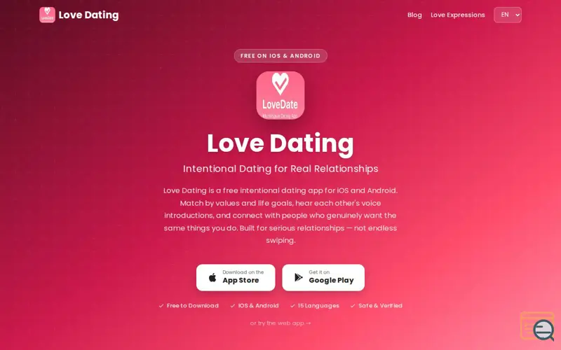 Screenshot of Love Dating – Intentional Dating App