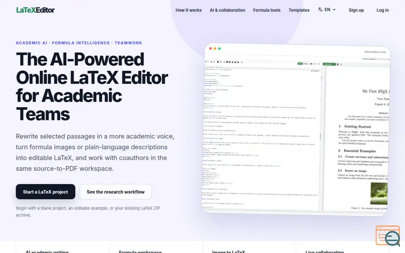 Screenshot of LaTeX Editor