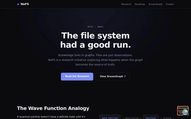 Screenshot of NoFS