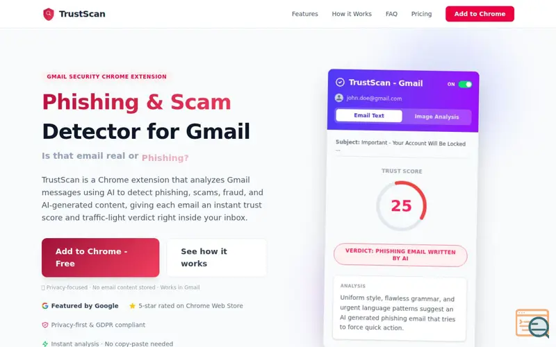 Screenshot of TrustScan