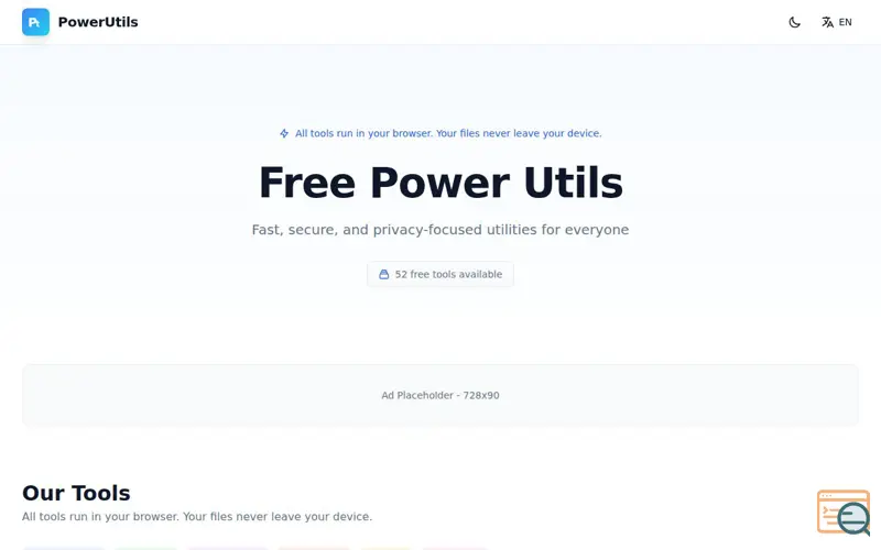 Screenshot of PowerUtils