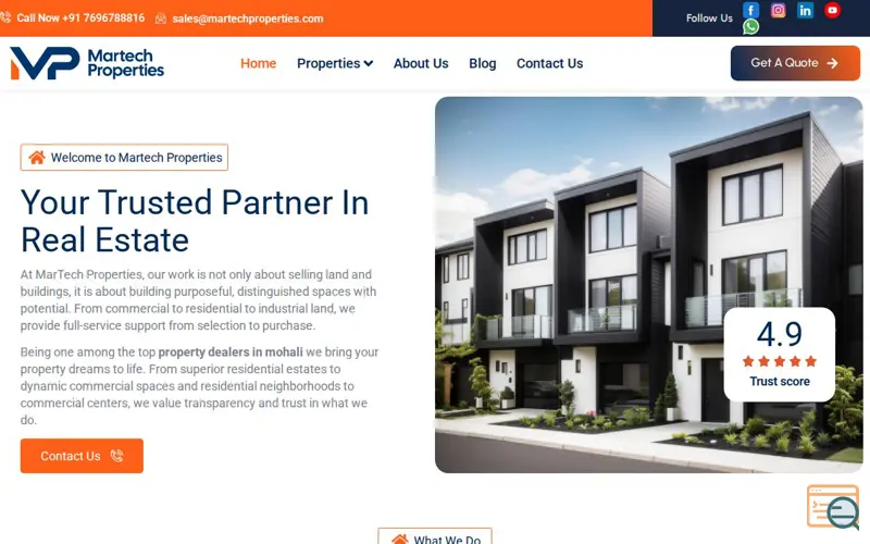 Screenshot of Martech Properties, a launch using Element Pack