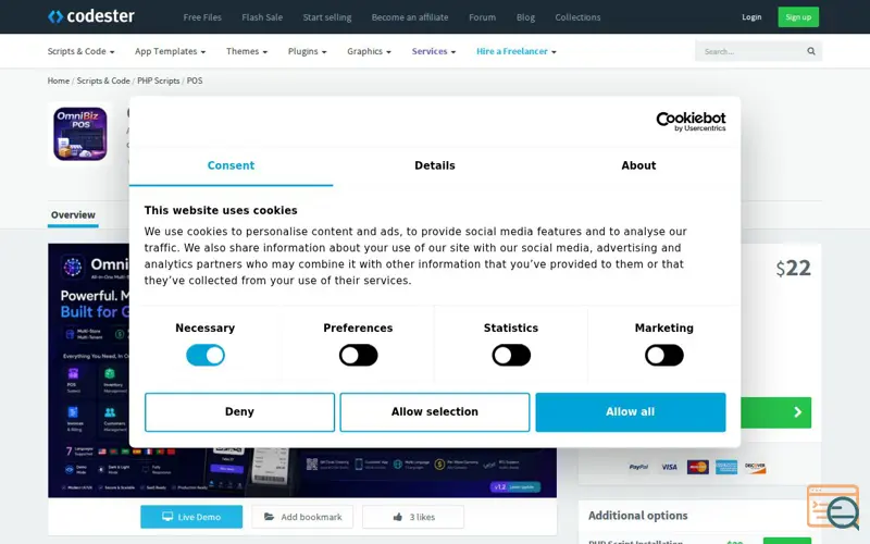 Screenshot of OmniBiz POS