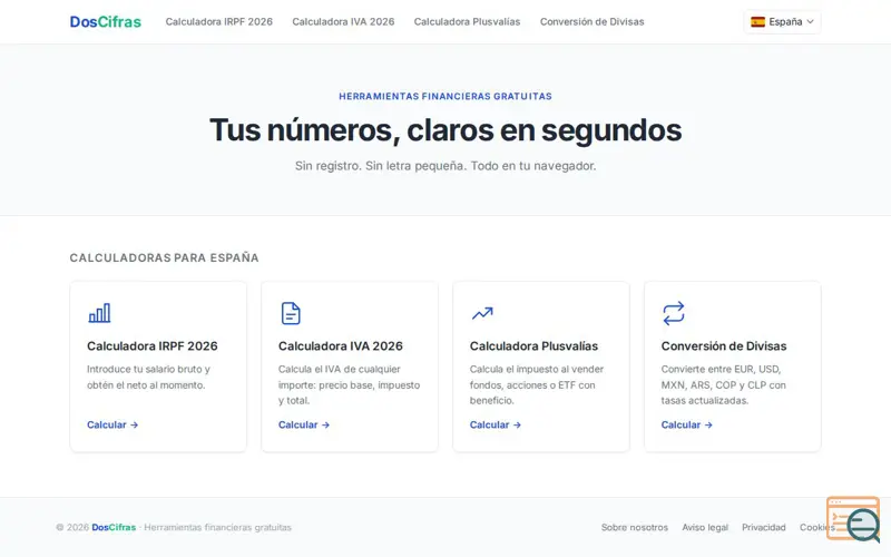 Screenshot of DosCifras