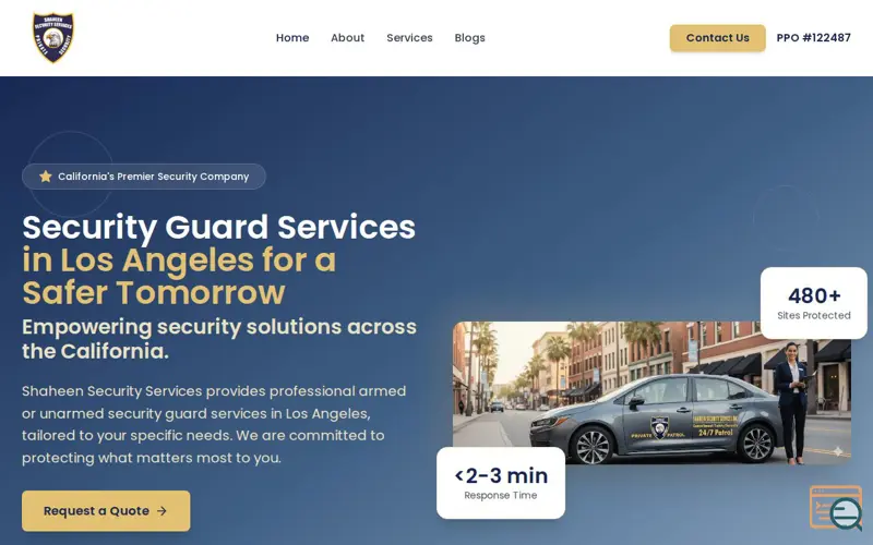 Screenshot of Shaheen Security