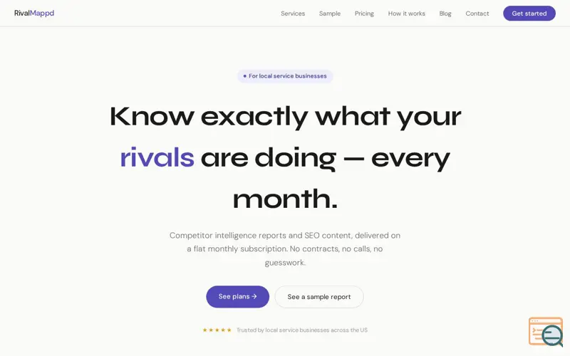Screenshot of RivalMappd - Competitor Intel + SEO