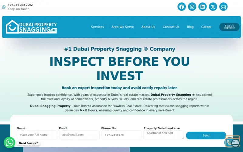 Screenshot of Dubai Property Snagging