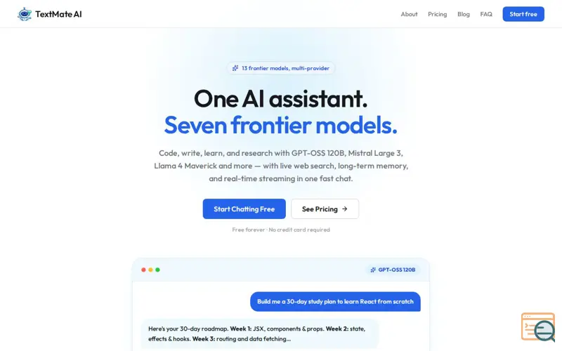 Screenshot of     TextMate AI – Intelligence, Refined