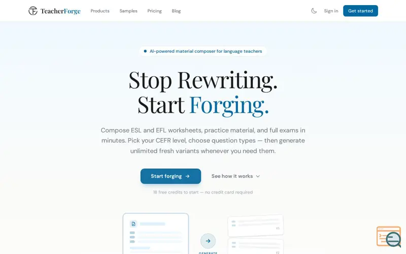 Screenshot of TeacherForge, a launch using Uvicorn