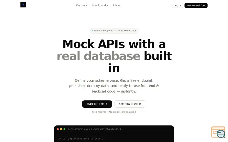 Screenshot of APInexis — Mock API Platform