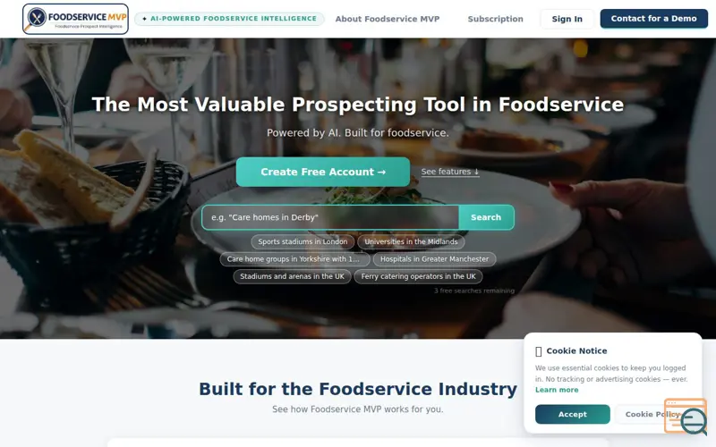 Screenshot of Foodservice MVP