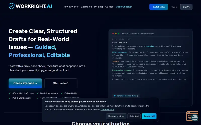 Screenshot of WorkRight.AI