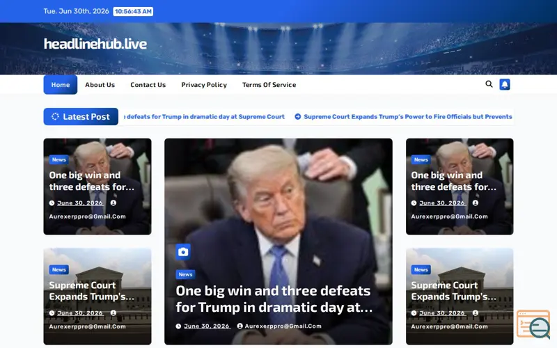 Screenshot of headlinehub.live