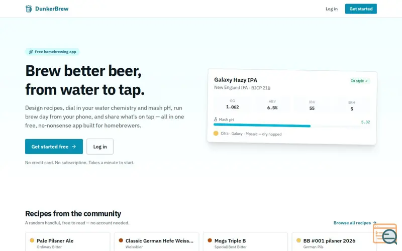 Screenshot of DunkerBrew