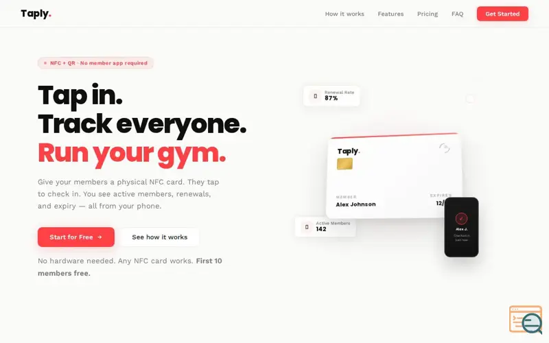 Screenshot of Taply — NFC Membership Cards for Gyms