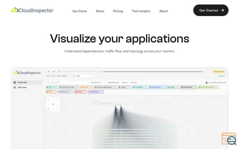 Screenshot of CloudInspector, a launch using SchlundTech