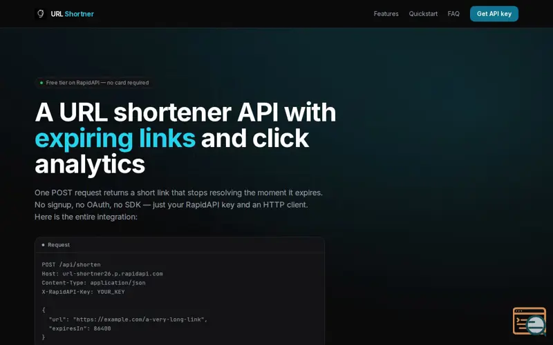 Screenshot of URL Shortner