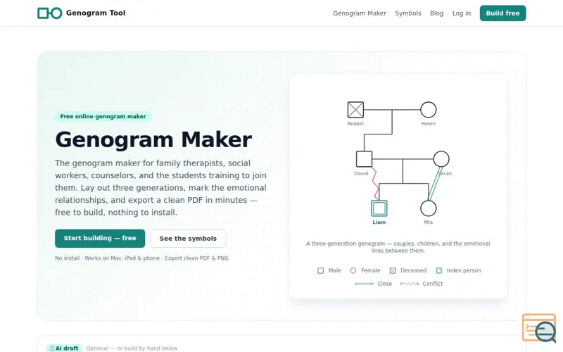 Screenshot of GenogramTool