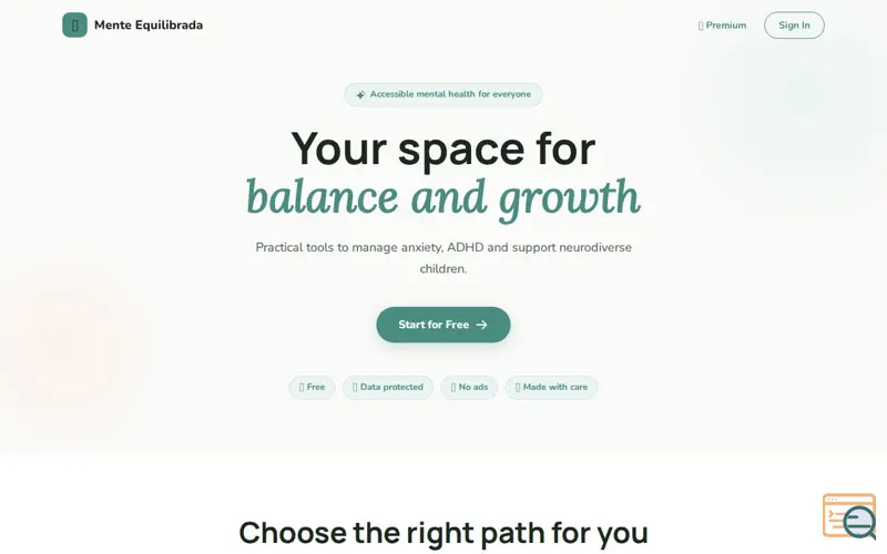 Screenshot of Balanced Mind
