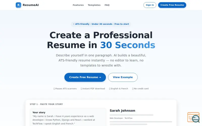 Screenshot of ResumeAI