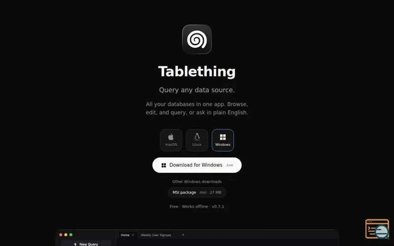 Screenshot of Tablething