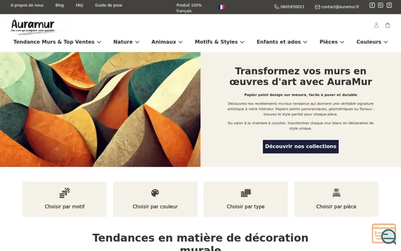 Screenshot of AURAMUR Papier peint sur mesure