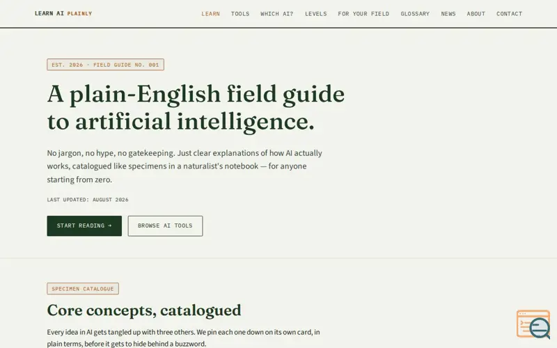 Screenshot of Learn AI