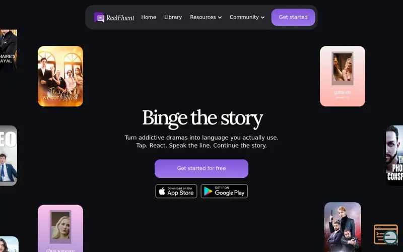 Screenshot of ReelFluent